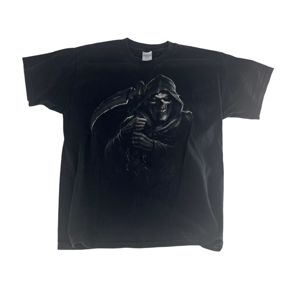 Vintage Exile Shirt Men Large Black Y2K Skater Grunge Cyber Goth Emo Grim Reaper
